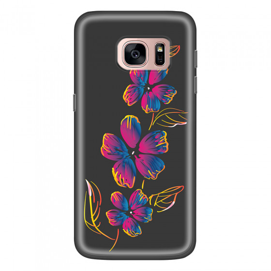 SAMSUNG - Galaxy S7 - Soft Clear Case - Spring Flowers In The Dark