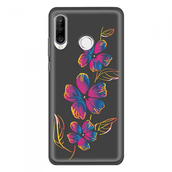 HUAWEI - P30 Lite - Soft Clear Case - Spring Flowers In The Dark