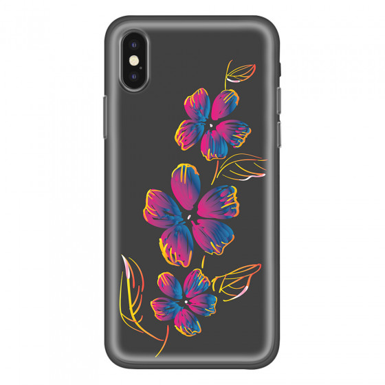 APPLE - iPhone XS Max - Soft Clear Case - Spring Flowers In The Dark