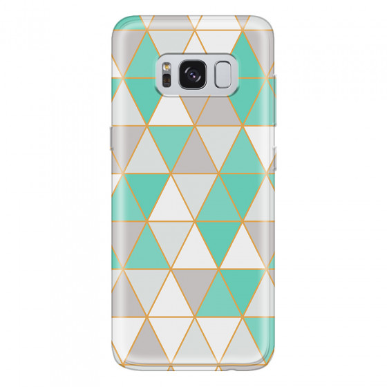 SAMSUNG - Galaxy S8 Plus - Soft Clear Case - Green Triangle Pattern