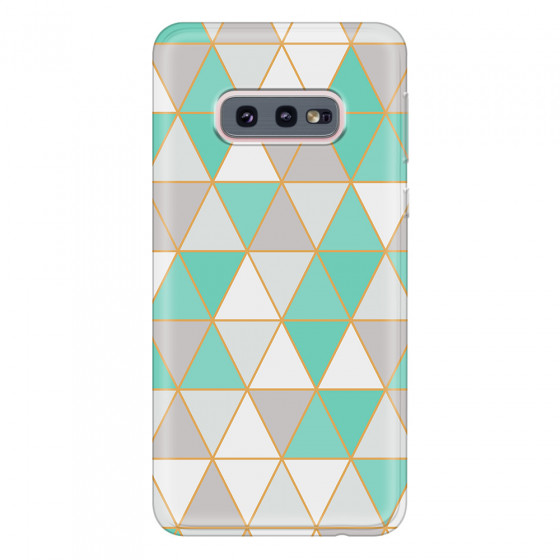 SAMSUNG - Galaxy S10e - Soft Clear Case - Green Triangle Pattern