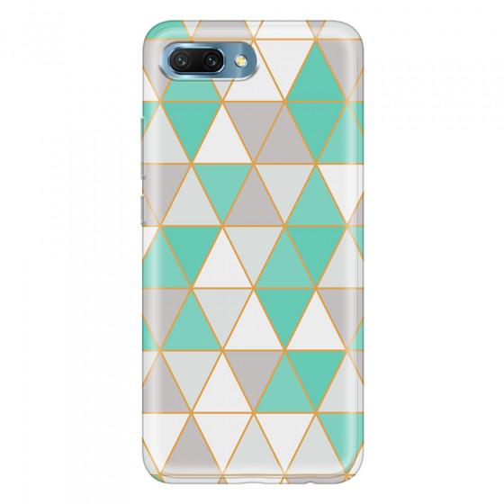 HONOR - Honor 10 - Soft Clear Case - Green Triangle Pattern