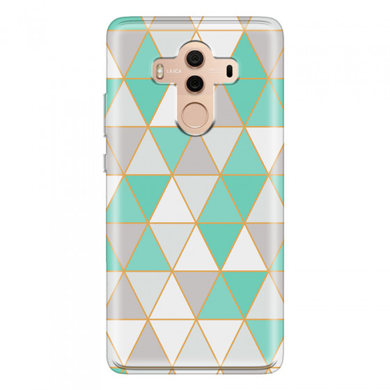 HUAWEI - Mate 10 Pro - Soft Clear Case - Green Triangle Pattern