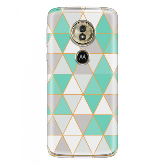 MOTOROLA by LENOVO - Moto G6 Play - Soft Clear Case - Green Triangle Pattern