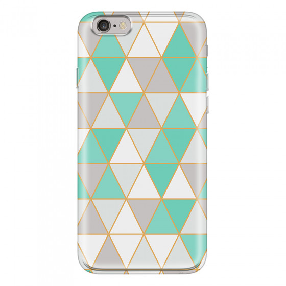 APPLE - iPhone 6S - Soft Clear Case - Green Triangle Pattern