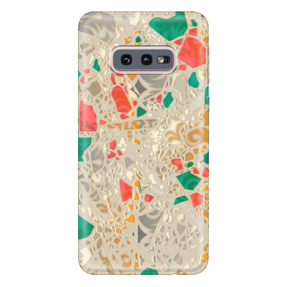 SAMSUNG - Galaxy S10e - Soft Clear Case - Terrazzo Design Gold