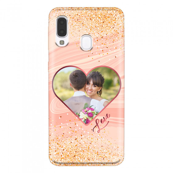 SAMSUNG - Galaxy A40 - Soft Clear Case - Glitter Love Heart Photo