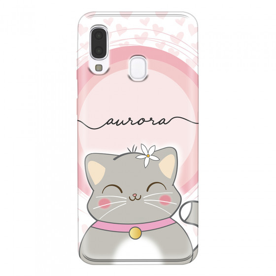 SAMSUNG - Galaxy A40 - Soft Clear Case - Kitten Handwritten