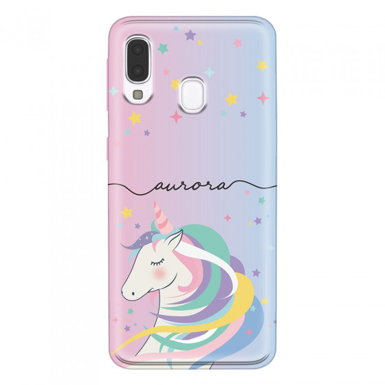 SAMSUNG - Galaxy A40 - Soft Clear Case - Pink Unicorn Handwritten