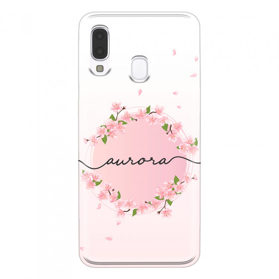 SAMSUNG - Galaxy A40 - Soft Clear Case - Sakura Handwritten Circle