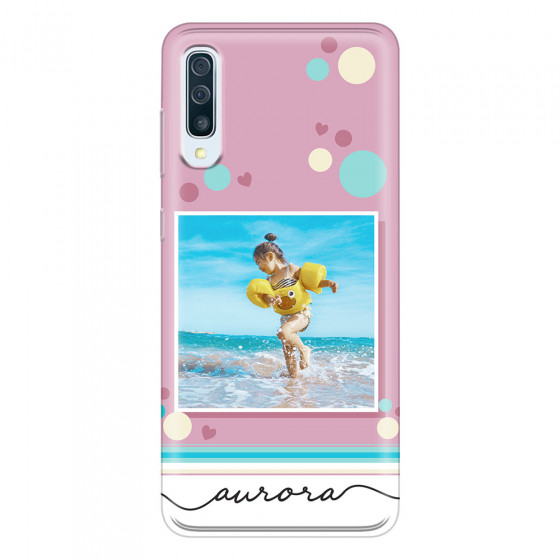SAMSUNG - Galaxy A70 - Soft Clear Case - Cute Dots Photo Case