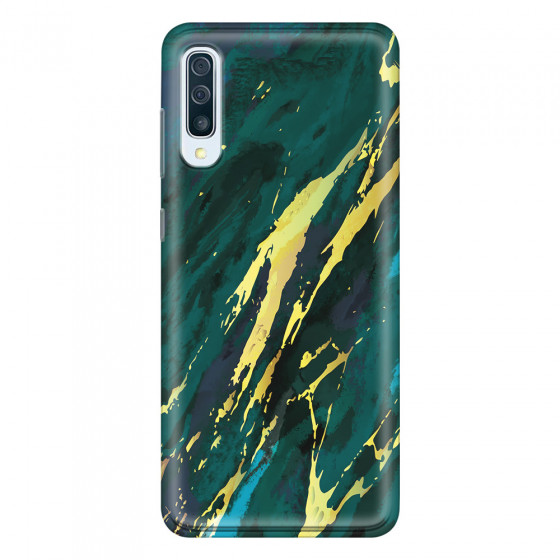 SAMSUNG - Galaxy A70 - Soft Clear Case - Marble Emerald Green