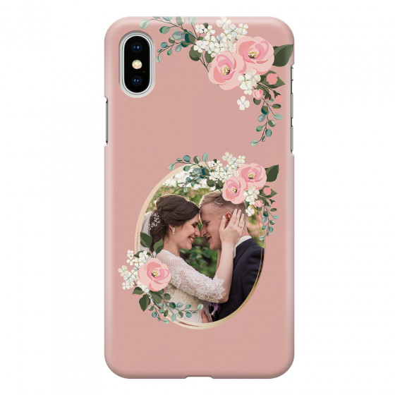 APPLE - iPhone XS - 3D Snap Case - Pink Floral Mirror Photo