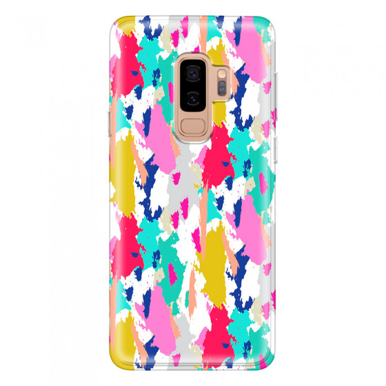 SAMSUNG - Galaxy S9 Plus - Soft Clear Case - Paint Strokes