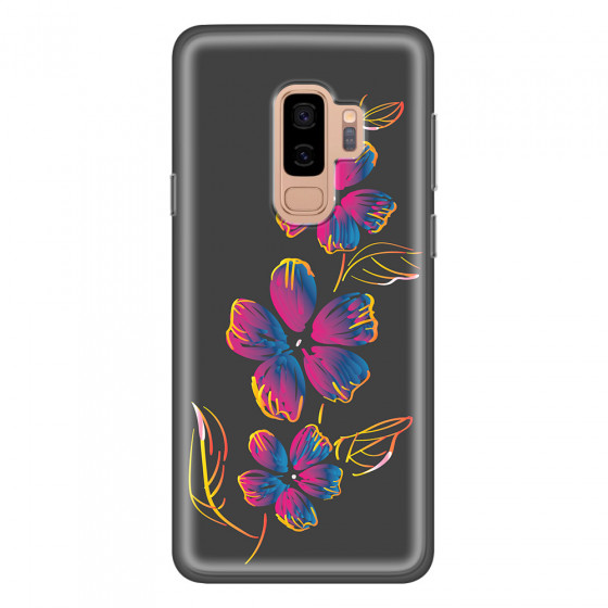 SAMSUNG - Galaxy S9 Plus - Soft Clear Case - Spring Flowers In The Dark