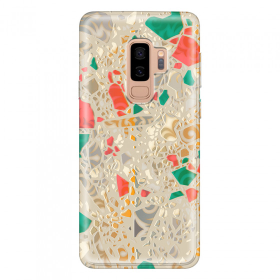 SAMSUNG - Galaxy S9 Plus - Soft Clear Case - Terrazzo Design Gold