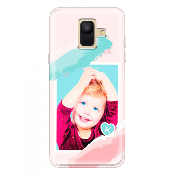 SAMSUNG - Galaxy A6 - Soft Clear Case - Kids Initial Photo