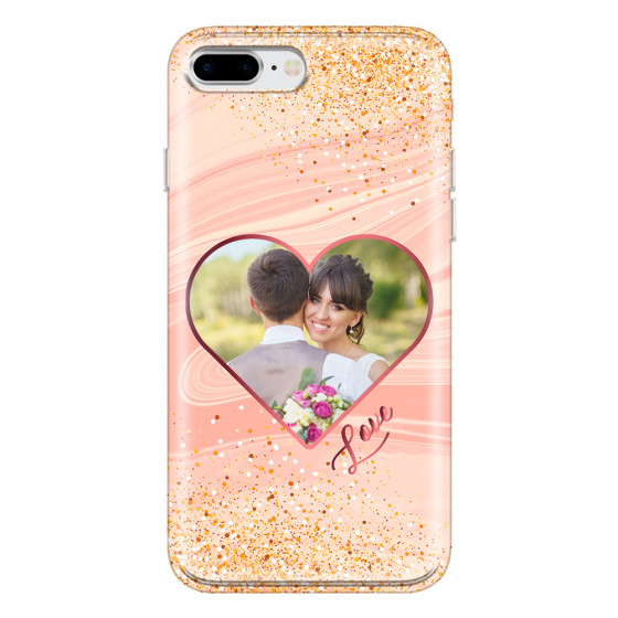 APPLE - iPhone 8 Plus - Soft Clear Case - Glitter Love Heart Photo