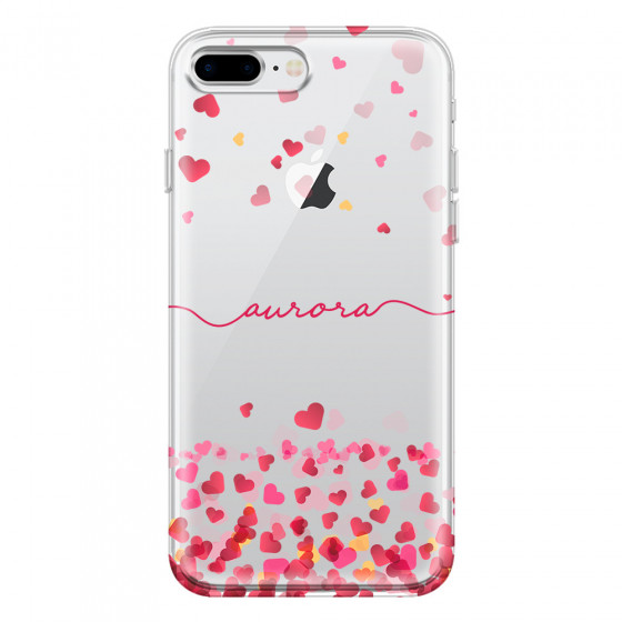 APPLE - iPhone 8 Plus - Soft Clear Case - Scattered Hearts