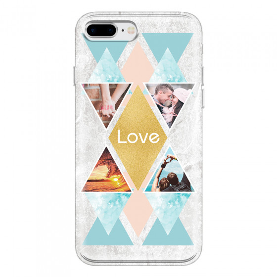 APPLE - iPhone 8 Plus - Soft Clear Case - Triangle Love Photo