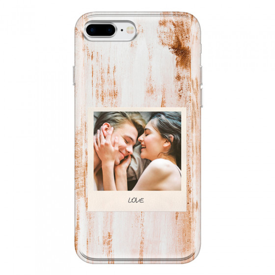 APPLE - iPhone 8 Plus - Soft Clear Case - Wooden Polaroid