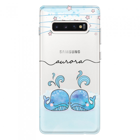 SAMSUNG - Galaxy S10 Plus - Soft Clear Case - Little Whales