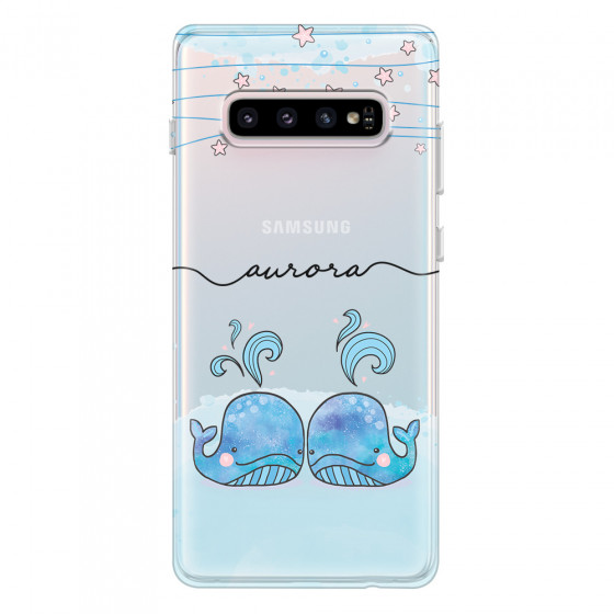 SAMSUNG - Galaxy S10 - Soft Clear Case - Little Whales