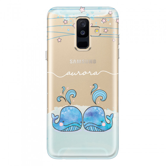 SAMSUNG - Galaxy A6 Plus - Soft Clear Case - Little Whales White