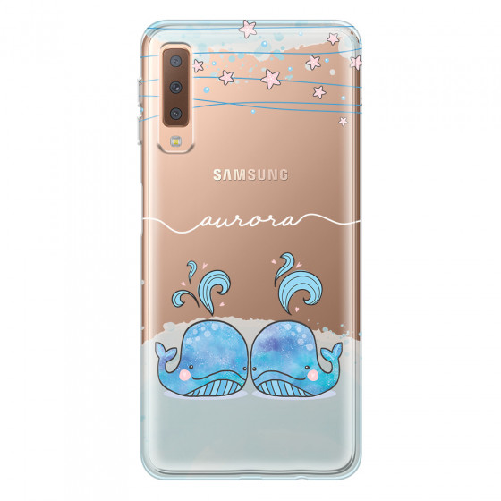 SAMSUNG - Galaxy A7 2018 - Soft Clear Case - Little Whales White