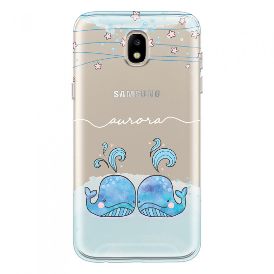 SAMSUNG - Galaxy J3 2017 - Soft Clear Case - Little Whales White