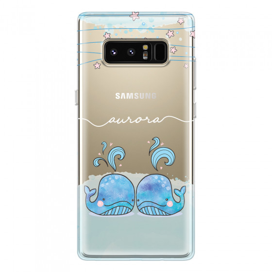 SAMSUNG - Galaxy Note 8 - Soft Clear Case - Little Whales White