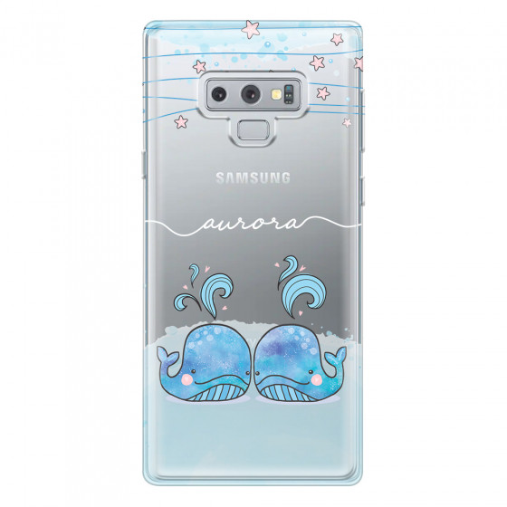SAMSUNG - Galaxy Note 9 - Soft Clear Case - Little Whales White