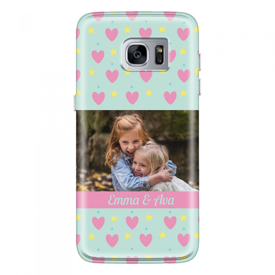 SAMSUNG - Galaxy S7 Edge - Soft Clear Case - Heart Shaped Photo