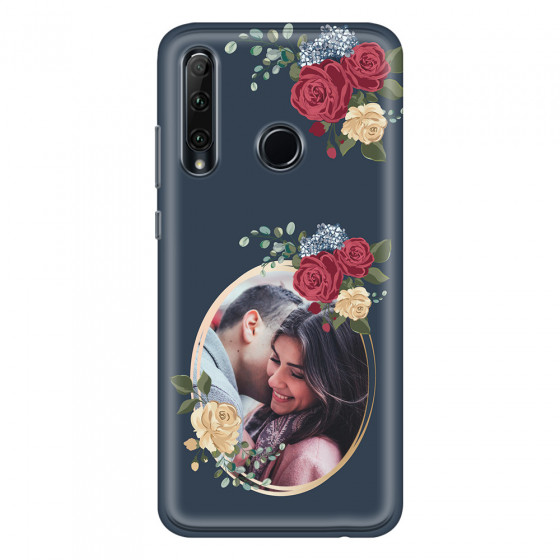 HONOR - Honor 20 lite - Soft Clear Case - Blue Floral Mirror Photo