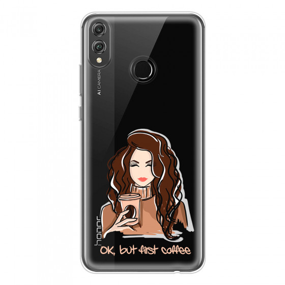 HONOR - Honor 8X - Soft Clear Case - But First Coffee Light