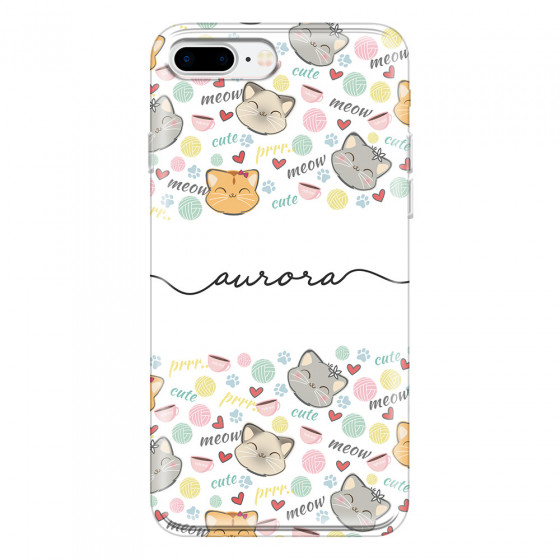 APPLE - iPhone 7 Plus - Soft Clear Case - Cute Kitten Pattern