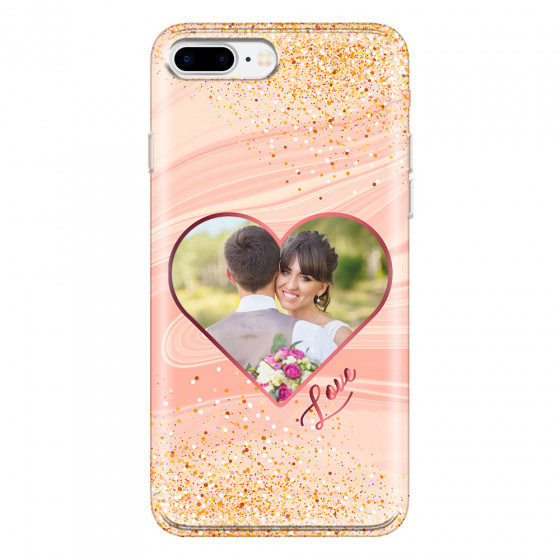 APPLE - iPhone 7 Plus - Soft Clear Case - Glitter Love Heart Photo