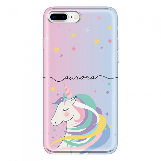 APPLE - iPhone 7 Plus - Soft Clear Case - Pink Unicorn Handwritten