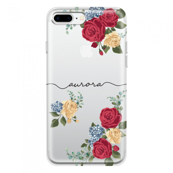 APPLE - iPhone 7 Plus - Soft Clear Case - Red Floral Handwritten