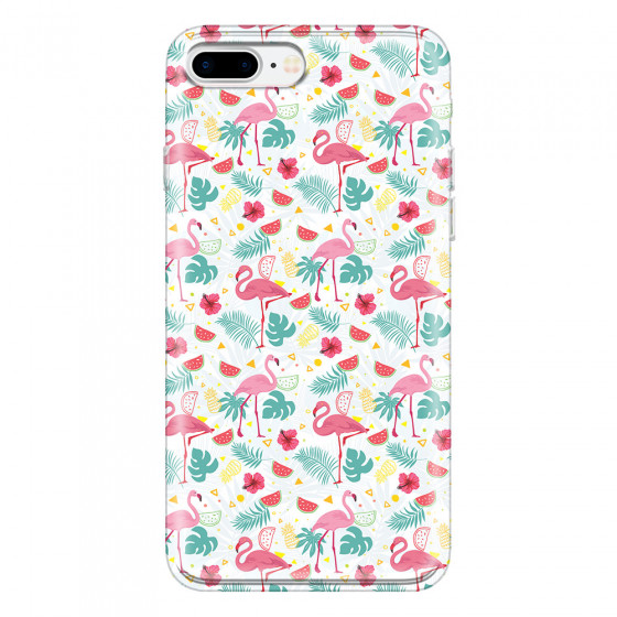 APPLE - iPhone 7 Plus - Soft Clear Case - Tropical Flamingo II