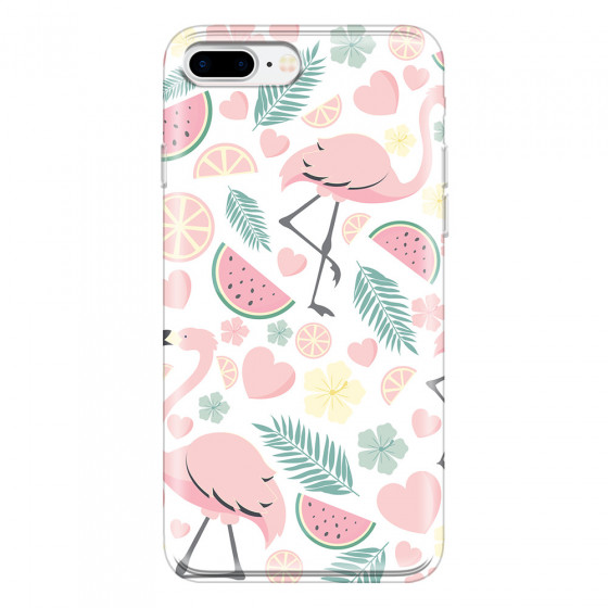APPLE - iPhone 7 Plus - Soft Clear Case - Tropical Flamingo III