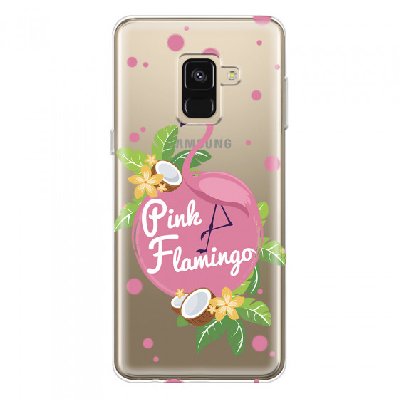 SAMSUNG - Galaxy A8 - Soft Clear Case - Pink Flamingo