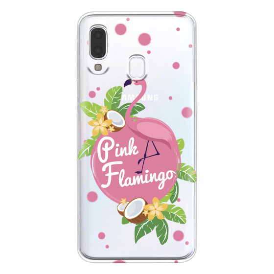SAMSUNG - Galaxy A40 - Soft Clear Case - Pink Flamingo