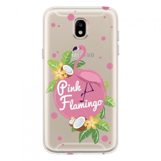 SAMSUNG - Galaxy J3 2017 - Soft Clear Case - Pink Flamingo