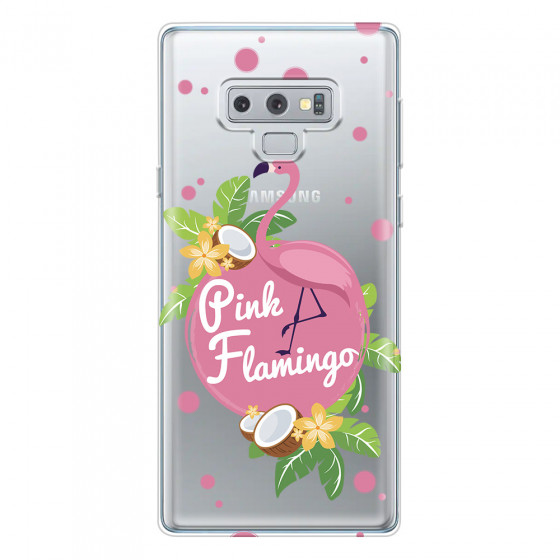 SAMSUNG - Galaxy Note 9 - Soft Clear Case - Pink Flamingo