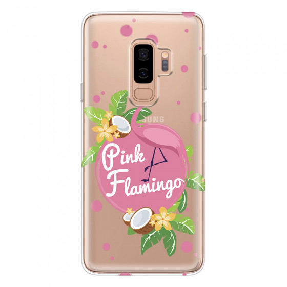 SAMSUNG - Galaxy S9 Plus - Soft Clear Case - Pink Flamingo