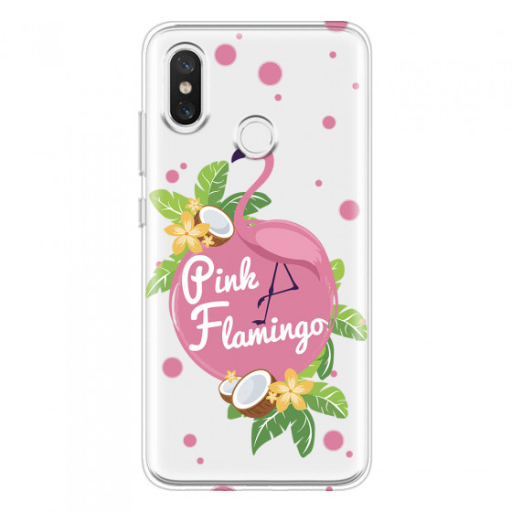 XIAOMI - Mi 8 - Soft Clear Case - Pink Flamingo