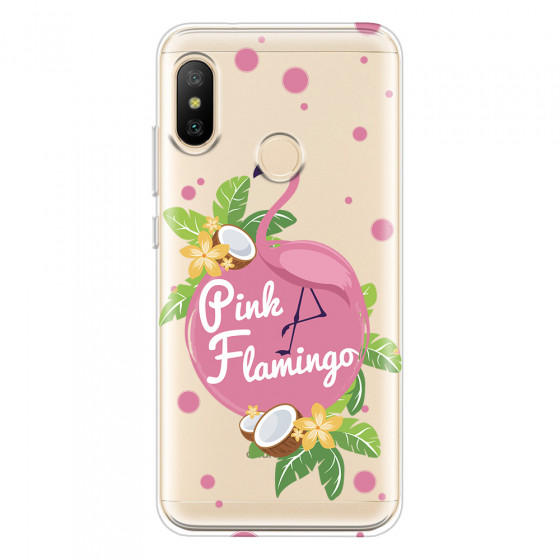 XIAOMI - Mi A2 - Soft Clear Case - Pink Flamingo