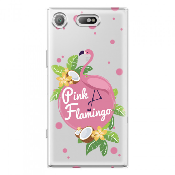 SONY - Sony XZ1 Compact - Soft Clear Case - Pink Flamingo
