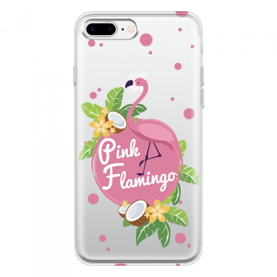 APPLE - iPhone 7 Plus - Soft Clear Case - Pink Flamingo